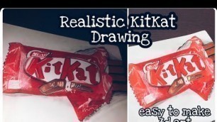 '3D drawing kitkat chocolate colour pencil drawing || Realistic 3d Drawing/food art'