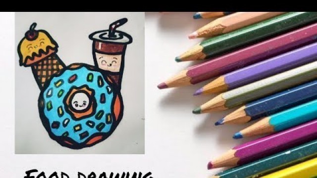 'DRAWING FOOD|HOW TO DRAW A FOOD|JUNK FOOD DRAWING|CUTE FOOD DRAWING'