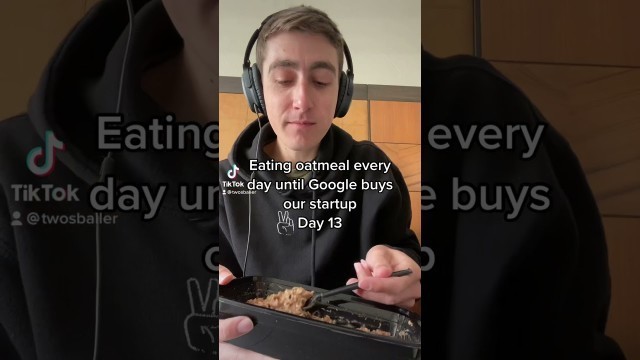 'Eating oatmeal every day until Google buys our startup - Day 13 #food #foodie #oatmeal #oats #google'
