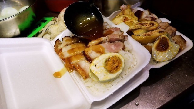 'Hong Kong Street Food: Roasted Pork BBQ Pork Chicken Ducks YUMMY 名星陳友經常出海釣魚時來到此燒臘店買叉燒切雞飯吃 旺記燒臘專家 西貢'