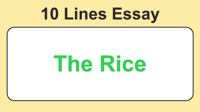 '10 Lines on Rice in English || 10 Lines on My Favourite Food Rice'