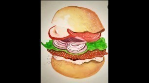 'Realistic 3d Burger Drawing 