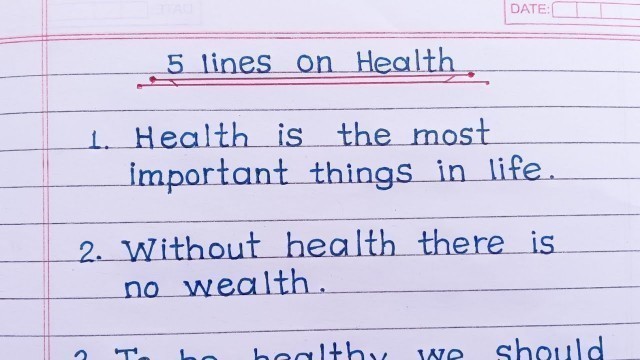 '5 points on health is wealth in English//5 lines on health//essay on health is wealth'
