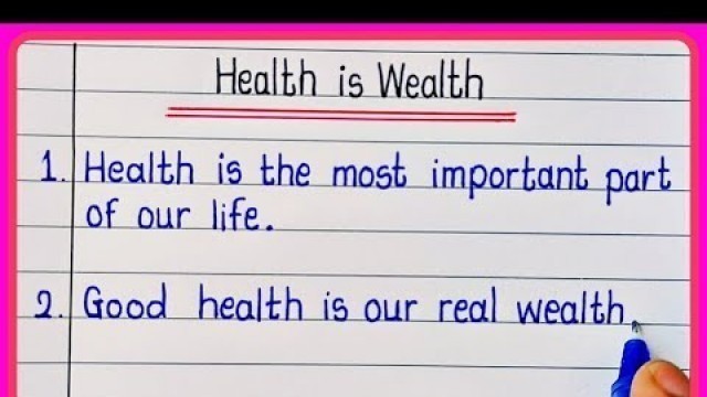'10 Lines On Health is Wealth l Health is wealth 10 lines essay in english'
