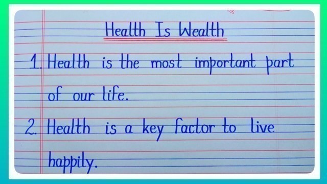 '10 Lines Essay On Health Is Wealth l Essay On Health Is Wealth In English l World Health Day l Essay'