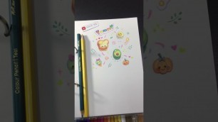 'drawing cute food with Mont Marte colored pencils'