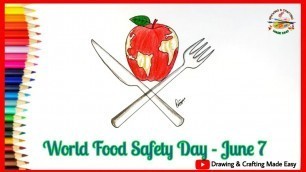 'World Food safety day drawing | 7 June |  Food safety drawing easy | food safety day drawing easy'
