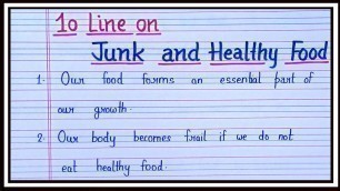 '10 lines on healthy food and junk food/healthy food essay/Healthy food par 10 line nibandh ||'