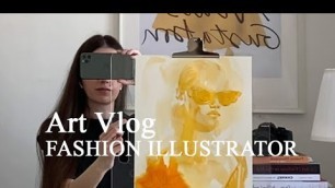 'ART VLOG /FASHION ILLUSTRATOR /NEW CAMERA, DRAWING, FOOD, EXHIBITION #fashionillustration #fashion'