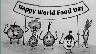 'Food Day Poster - World Food Day Drawing Easy - World Food Day 2020'