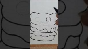 'How to draw cute ham burger drawing / Food drawing / Simple easy drawing'