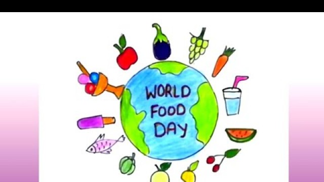 'World Food day drawing poster/Food safety day easy drawing/विश्व खाद्य दिवस पर चित्र/food day art'