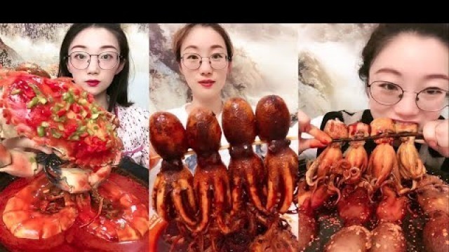 'Spicy and Live Mukbang Eating Seafood ASMR  Delicious Octopus, Lobster | Chinese food #34 