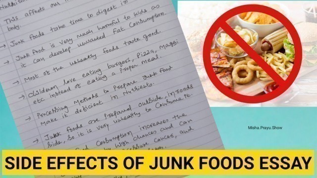 'Harmful effects of junk food Essay in English | 10 Lines on Junk Food | Essay on Unhealthy food'