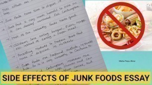 'Harmful effects of junk food Essay in English | 10 Lines on Junk Food | Essay on Unhealthy food'