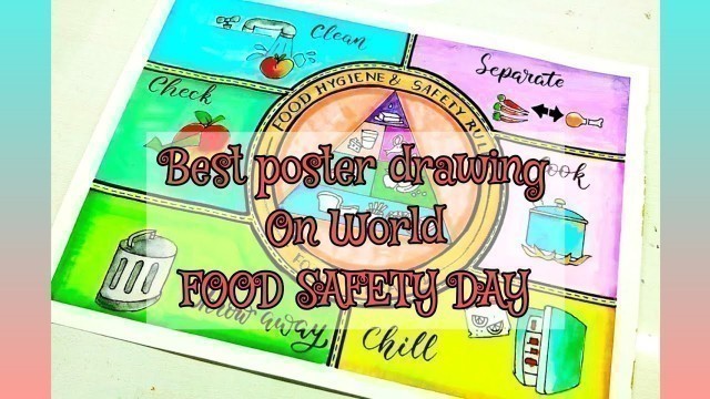 'Safety Drawing/food safety Drawing/ World Food Safety Day Drawing/hygiene prevent food contamination'