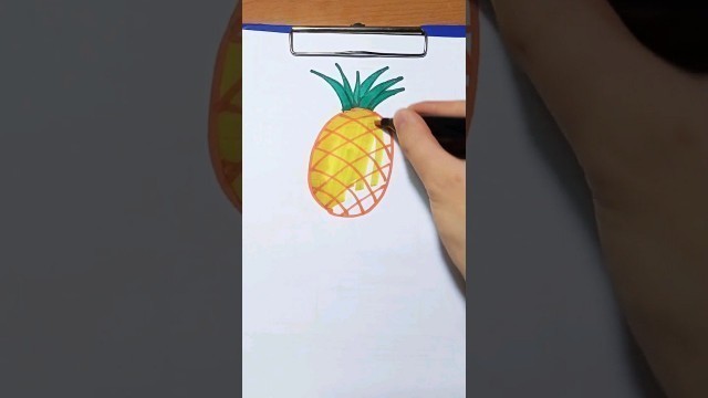 'pineapple drawing tutorial #tutorial #howtodraw #painting #art #drawing #food #kids #funny'
