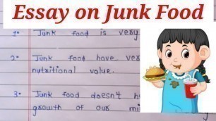 '10 lines on Junk Food/Essay on Junk Food/ Few lines on Junk Food/English 10 lines on Junk Food'