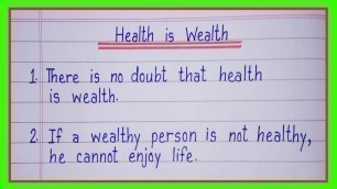 '10 lines on Health is Wealth/Health is Wealth essay in english/essay on health is wealth'