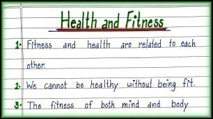 '10 Lines on Health and Fitness in English| Health and Fitness|'