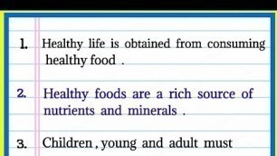 '10 lines on Healthy food  | 10 lines on healthy food for kids | Healthy food |'