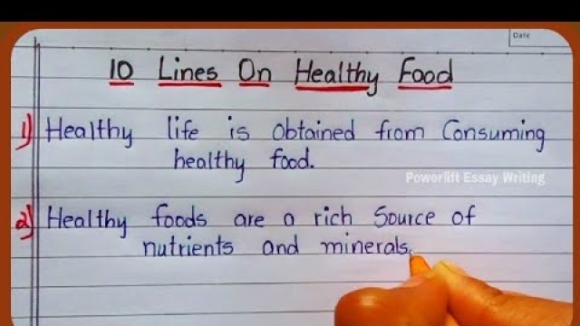 '10 Lines On Healthy Food || @PowerliftEssayWriting || Essay On Healthy Food in English'