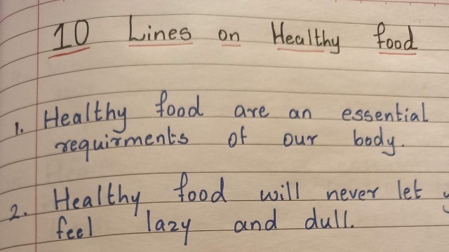 'Healthy Food || 10 lines on healthy food in English'
