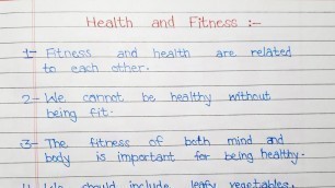 '10 lines on Health and Fitness | Few lines on Health and Fitness in English'