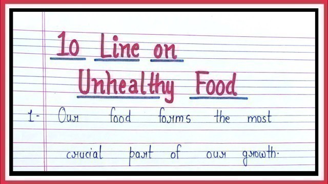 '10 lines on unhealthy food | Unhealthy food par 10 lines | Unhealthy food k nuksaan ||'