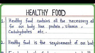 'Healthy Food 10 Lines essay in English | Write 10 Lines on Healthy food'