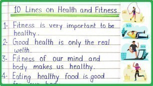 '10 Lines Essay on Health and Fitness in English | Health and Fitness 10 Points, Few Lines, Sentences'