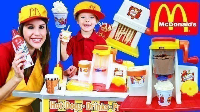 'McDonalds Shake Maker & French Fries With Melissa & Doug Food Cart + Ice Cream Cart DisneyCarToys'