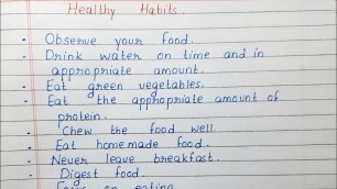 'Write a short essay on Healthy Habits | 10 lines on Healthy Habits'