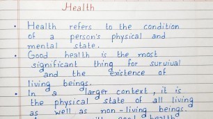 'Write 10 lines on Health | Short Essay | English'
