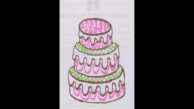 'Cake Drawing Food Drawing Art 1 #shorts #harmonyarts'