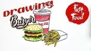'Drawing Burger & Fries | FAST FOOD art #shorts'