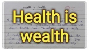 '10 lines on health is wealth ।। English ।। essay writing ।। short essay on health is wealth'