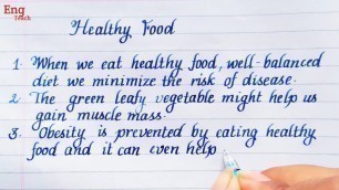 '10 Lines essay on Healthy Food | English essay | essay writing | writing | handwriting | Eng Teach'