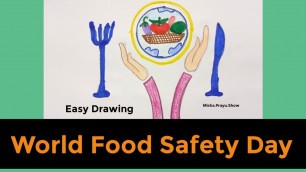 'World Food Safety Day 2021  | Food Safety Drawing | eat healthy stay healthy poster drawing easy'
