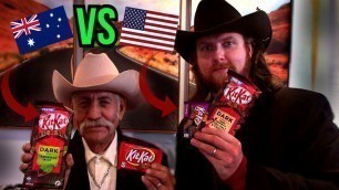 'American Cowboys Try Australian KitKat VS American KitKat'
