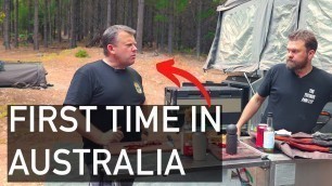 'Feeding an American Australian Food in the Bush'