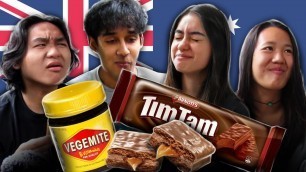 'American Teenagers Try Australian Snacks for the First Time (Vegemite & TimTams)'
