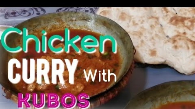 'Chicken curry with kubos sa umaga  onion and  lemon'