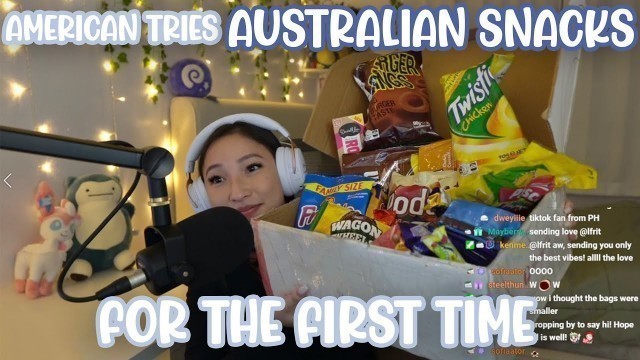 'American tries Australian snacks for the first time! l marilynmariee'
