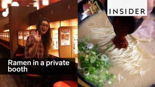 'You eat dinner in a private booth at this ramen restaurant'