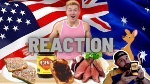 'AUSSIE REACTS TO AMERICAN Tries AUSTRALIAN Food'