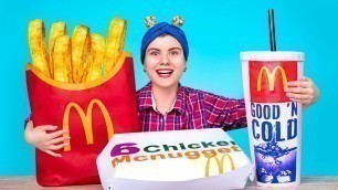 'Giant Food Challenge / I Made Giant Chicken Nuggets and Fries'