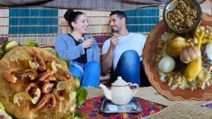 'EATING RFISSA AND BASTILLA IN MOROCCO |  KASBAH SOUSS RESTAURANT Agadir'