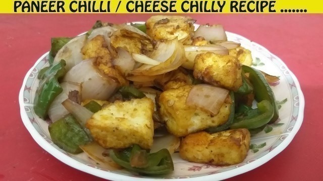 'Paneer Chilli Recipe | Cheese chilly dry | cooking Tips | Travel food junction'