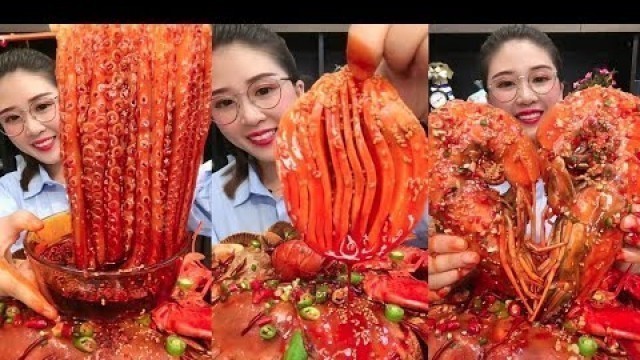 'Spicy and Live Mukbang Eating Seafood ASMR  Delicious Octopus, Lobster | Chinese food #1 